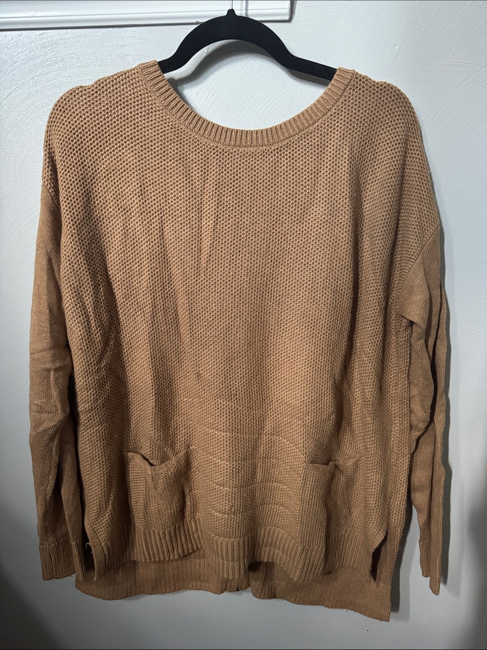 Halogen Camel Knit Crewneck Sweater